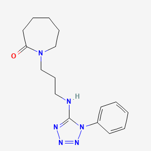 molecular formula C16H22N6O B7673018 1-[3-[(1-Phenyltetrazol-5-yl)amino]propyl]azepan-2-one 