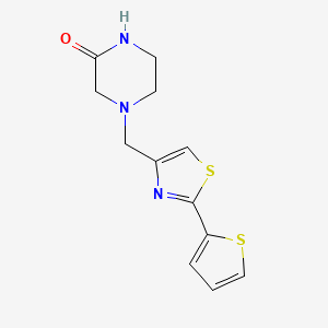 molecular formula C12H13N3OS2 B7673020 4-[(2-Thiophen-2-yl-1,3-thiazol-4-yl)methyl]piperazin-2-one 