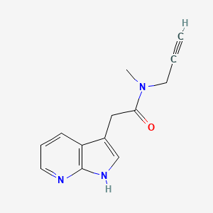 molecular formula C13H13N3O B7673049 N-methyl-N-prop-2-ynyl-2-(1H-pyrrolo[2,3-b]pyridin-3-yl)acetamide 