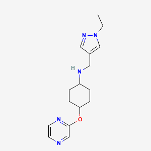 N-[(1-ethylpyrazol-4-yl)methyl]-4-pyrazin-2-yloxycyclohexan-1-amine