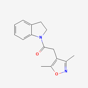 molecular formula C15H16N2O2 B7673142 1-(2,3-Dihydroindol-1-yl)-2-(3,5-dimethyl-1,2-oxazol-4-yl)ethanone 