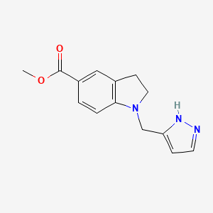 methyl 1-(1H-pyrazol-5-ylmethyl)-2,3-dihydroindole-5-carboxylate