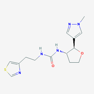 1-[(2R,3S)-2-(1-methylpyrazol-4-yl)oxolan-3-yl]-3-[2-(1,3-thiazol-4-yl)ethyl]urea