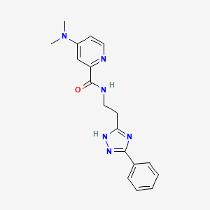 molecular formula C18H20N6O B7673159 4-(dimethylamino)-N-[2-(3-phenyl-1H-1,2,4-triazol-5-yl)ethyl]pyridine-2-carboxamide 