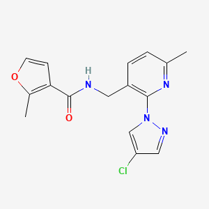 N-[[2-(4-chloropyrazol-1-yl)-6-methylpyridin-3-yl]methyl]-2-methylfuran-3-carboxamide