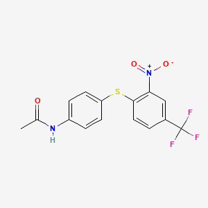 molecular formula C15H11F3N2O3S B7673165 N-[4-(2-Nitro-4-trifluoromethyl-phenylsulfanyl)-phenyl]-acetamide 