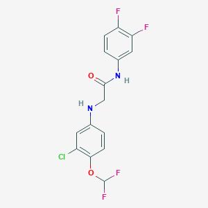 molecular formula C15H11ClF4N2O2 B7673198 2-[3-chloro-4-(difluoromethoxy)anilino]-N-(3,4-difluorophenyl)acetamide 