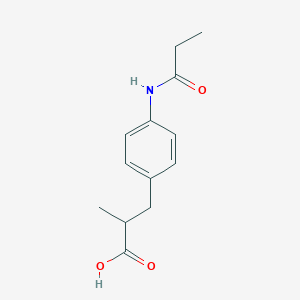 molecular formula C13H17NO3 B7673227 2-Methyl-3-[4-(propanoylamino)phenyl]propanoic acid 