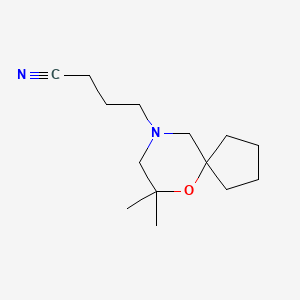 4-(7,7-Dimethyl-6-oxa-9-azaspiro[4.5]decan-9-yl)butanenitrile