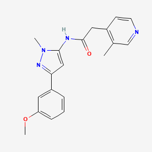 N-[5-(3-methoxyphenyl)-2-methylpyrazol-3-yl]-2-(3-methylpyridin-4-yl)acetamide