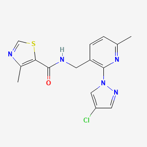 N-[[2-(4-chloropyrazol-1-yl)-6-methylpyridin-3-yl]methyl]-4-methyl-1,3-thiazole-5-carboxamide