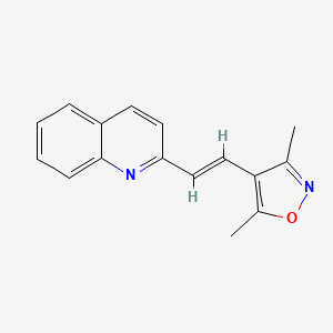 molecular formula C16H14N2O B7673355 3,5-dimethyl-4-[(E)-2-quinolin-2-ylethenyl]-1,2-oxazole 