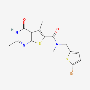 N-[(5-bromothiophen-2-yl)methyl]-N,2,5-trimethyl-4-oxo-3H-thieno[2,3-d]pyrimidine-6-carboxamide