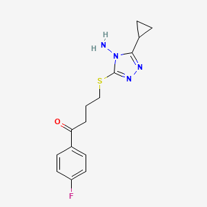 4-[(4-Amino-5-cyclopropyl-1,2,4-triazol-3-yl)sulfanyl]-1-(4-fluorophenyl)butan-1-one