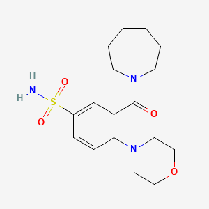 molecular formula C17H25N3O4S B7673411 3-(Azepane-1-carbonyl)-4-morpholin-4-ylbenzenesulfonamide 