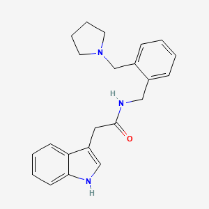 2-(1H-indol-3-yl)-N-[[2-(pyrrolidin-1-ylmethyl)phenyl]methyl]acetamide