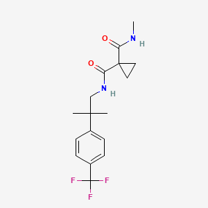 molecular formula C17H21F3N2O2 B7673501 1-N-methyl-1-N'-[2-methyl-2-[4-(trifluoromethyl)phenyl]propyl]cyclopropane-1,1-dicarboxamide 