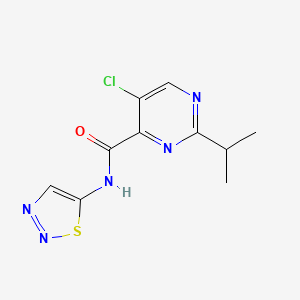 molecular formula C10H10ClN5OS B7673535 5-chloro-2-propan-2-yl-N-(thiadiazol-5-yl)pyrimidine-4-carboxamide 