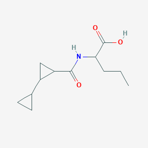 molecular formula C12H19NO3 B7673592 2-[(2-Cyclopropylcyclopropanecarbonyl)amino]pentanoic acid 