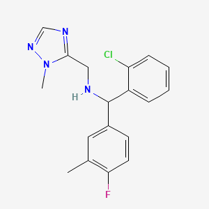 1-(2-chlorophenyl)-1-(4-fluoro-3-methylphenyl)-N-[(2-methyl-1,2,4-triazol-3-yl)methyl]methanamine