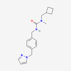 1-(Cyclobutylmethyl)-1-methyl-3-[[4-(pyrazol-1-ylmethyl)phenyl]methyl]urea