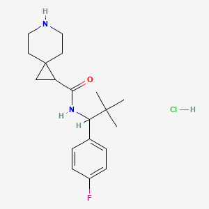 N-[1-(4-fluorophenyl)-2,2-dimethylpropyl]-6-azaspiro[2.5]octane-2-carboxamide;hydrochloride