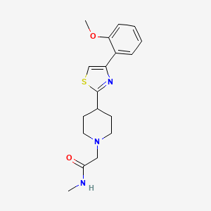 2-[4-[4-(2-methoxyphenyl)-1,3-thiazol-2-yl]piperidin-1-yl]-N-methylacetamide