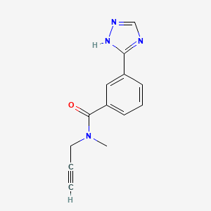 molecular formula C13H12N4O B7673728 N-methyl-N-prop-2-ynyl-3-(1H-1,2,4-triazol-5-yl)benzamide 