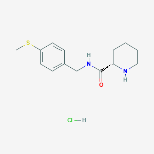 molecular formula C14H21ClN2OS B7673739 (2S)-N-[(4-methylsulfanylphenyl)methyl]piperidine-2-carboxamide;hydrochloride 