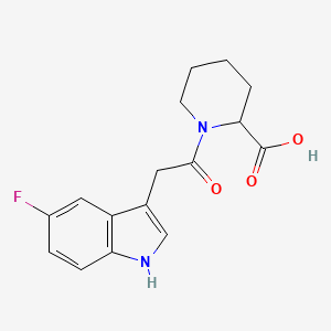 molecular formula C16H17FN2O3 B7673746 1-[2-(5-fluoro-1H-indol-3-yl)acetyl]piperidine-2-carboxylic acid 