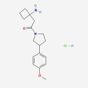 2-(1-Aminocyclobutyl)-1-[3-(4-methoxyphenyl)pyrrolidin-1-yl]ethanone;hydrochloride