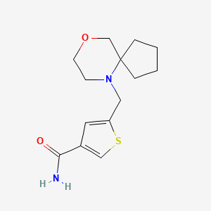 5-(9-Oxa-6-azaspiro[4.5]decan-6-ylmethyl)thiophene-3-carboxamide