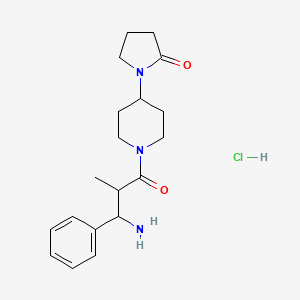 1-[1-(3-Amino-2-methyl-3-phenylpropanoyl)piperidin-4-yl]pyrrolidin-2-one;hydrochloride