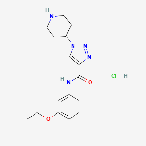 molecular formula C17H24ClN5O2 B7673779 N-(3-ethoxy-4-methylphenyl)-1-piperidin-4-yltriazole-4-carboxamide;hydrochloride 