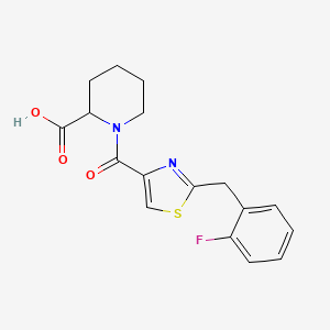 1-[2-[(2-Fluorophenyl)methyl]-1,3-thiazole-4-carbonyl]piperidine-2-carboxylic acid