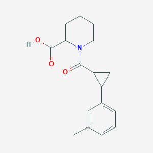 1-[2-(3-Methylphenyl)cyclopropanecarbonyl]piperidine-2-carboxylic acid