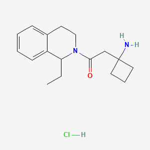 molecular formula C17H25ClN2O B7673841 2-(1-aminocyclobutyl)-1-(1-ethyl-3,4-dihydro-1H-isoquinolin-2-yl)ethanone;hydrochloride 