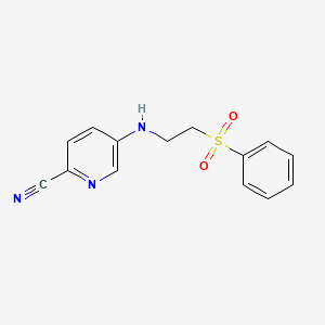 5-[2-(Benzenesulfonyl)ethylamino]pyridine-2-carbonitrile