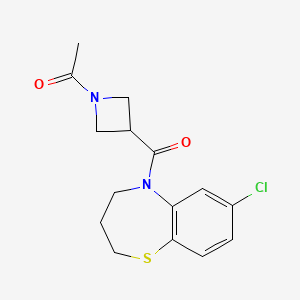 1-[3-(7-chloro-3,4-dihydro-2H-1,5-benzothiazepine-5-carbonyl)azetidin-1-yl]ethanone