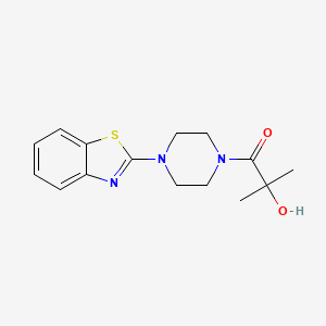 molecular formula C15H19N3O2S B7673882 1-[4-(1,3-Benzothiazol-2-yl)piperazin-1-yl]-2-hydroxy-2-methylpropan-1-one 