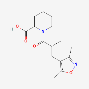 1-[3-(3,5-Dimethyl-1,2-oxazol-4-yl)-2-methylpropanoyl]piperidine-2-carboxylic acid