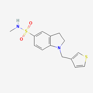 N-methyl-1-(thiophen-3-ylmethyl)-2,3-dihydroindole-5-sulfonamide