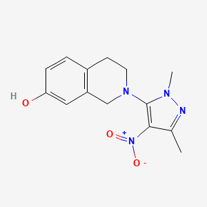 molecular formula C14H16N4O3 B7674080 2-(2,5-dimethyl-4-nitropyrazol-3-yl)-3,4-dihydro-1H-isoquinolin-7-ol 