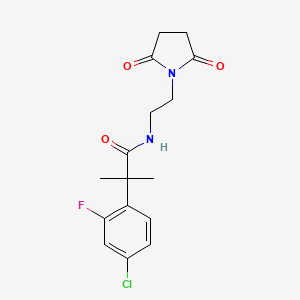 2-(4-chloro-2-fluorophenyl)-N-[2-(2,5-dioxopyrrolidin-1-yl)ethyl]-2-methylpropanamide