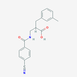 molecular formula C19H18N2O3 B7674092 2-[[(4-Cyanobenzoyl)amino]methyl]-3-(3-methylphenyl)propanoic acid 