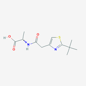 molecular formula C12H18N2O3S B7674096 (2S)-2-[[2-(2-tert-butyl-1,3-thiazol-4-yl)acetyl]amino]propanoic acid 