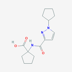 1-[(1-Cyclopentylpyrazole-3-carbonyl)amino]cyclopentane-1-carboxylic acid