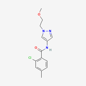 molecular formula C14H16ClN3O2 B7674151 2-chloro-N-[1-(2-methoxyethyl)pyrazol-4-yl]-4-methylbenzamide 