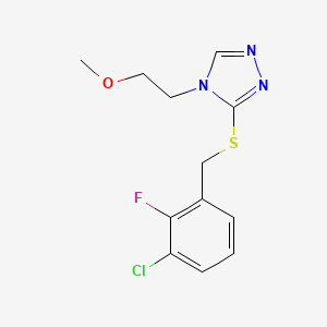 3-[(3-Chloro-2-fluorophenyl)methylsulfanyl]-4-(2-methoxyethyl)-1,2,4-triazole