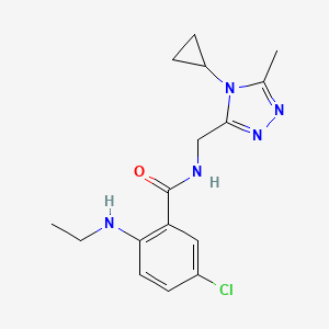 5-chloro-N-[(4-cyclopropyl-5-methyl-1,2,4-triazol-3-yl)methyl]-2-(ethylamino)benzamide